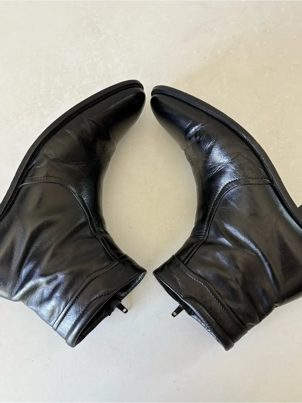 Broletto Black Full Leather Chukka Boots Zip Men’s Size 8 M Made in Italy